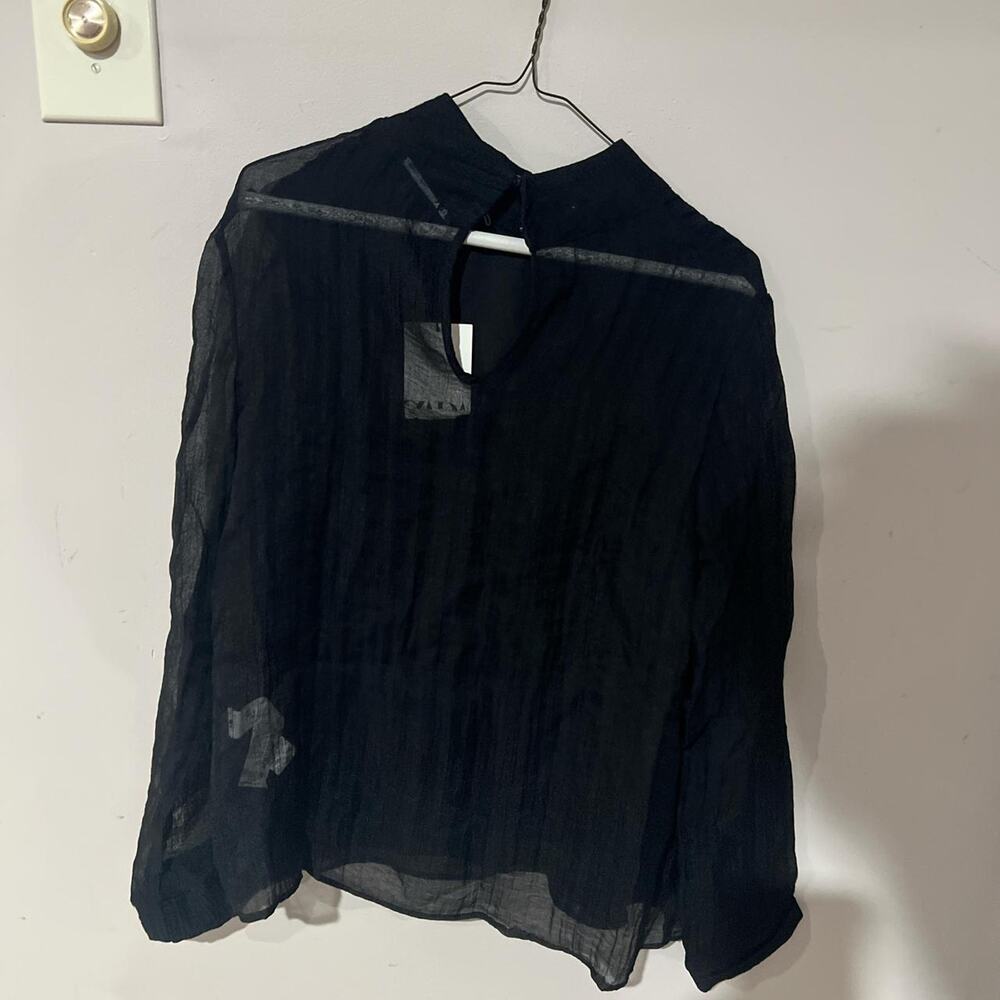 Zara black sheer blouse